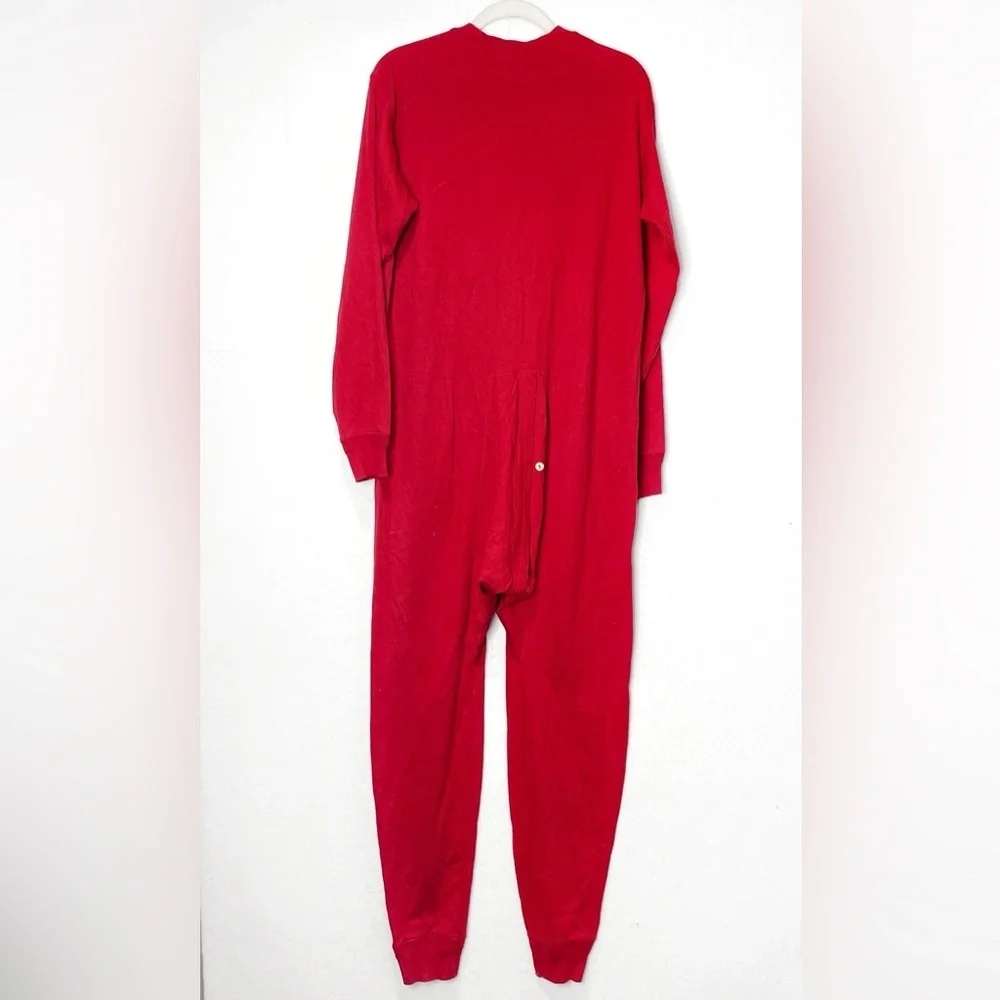 J Crew Oarsman Tag Vintage 1980 Red Union Suit 100% Cotton Made In USA Medium .